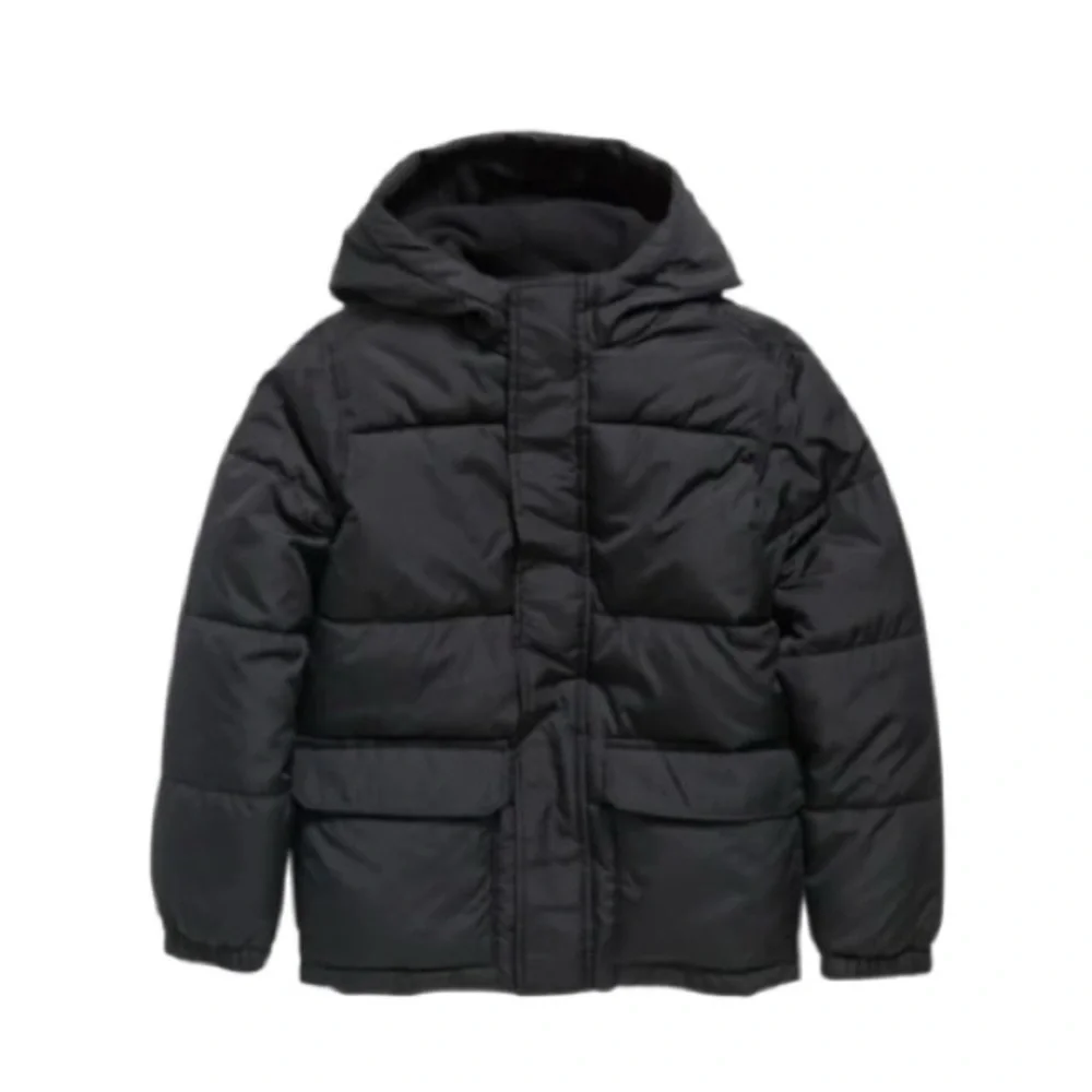 Old Navy Black Hooded Zip Up Frost-Free Puffer Jacket Kids M/8